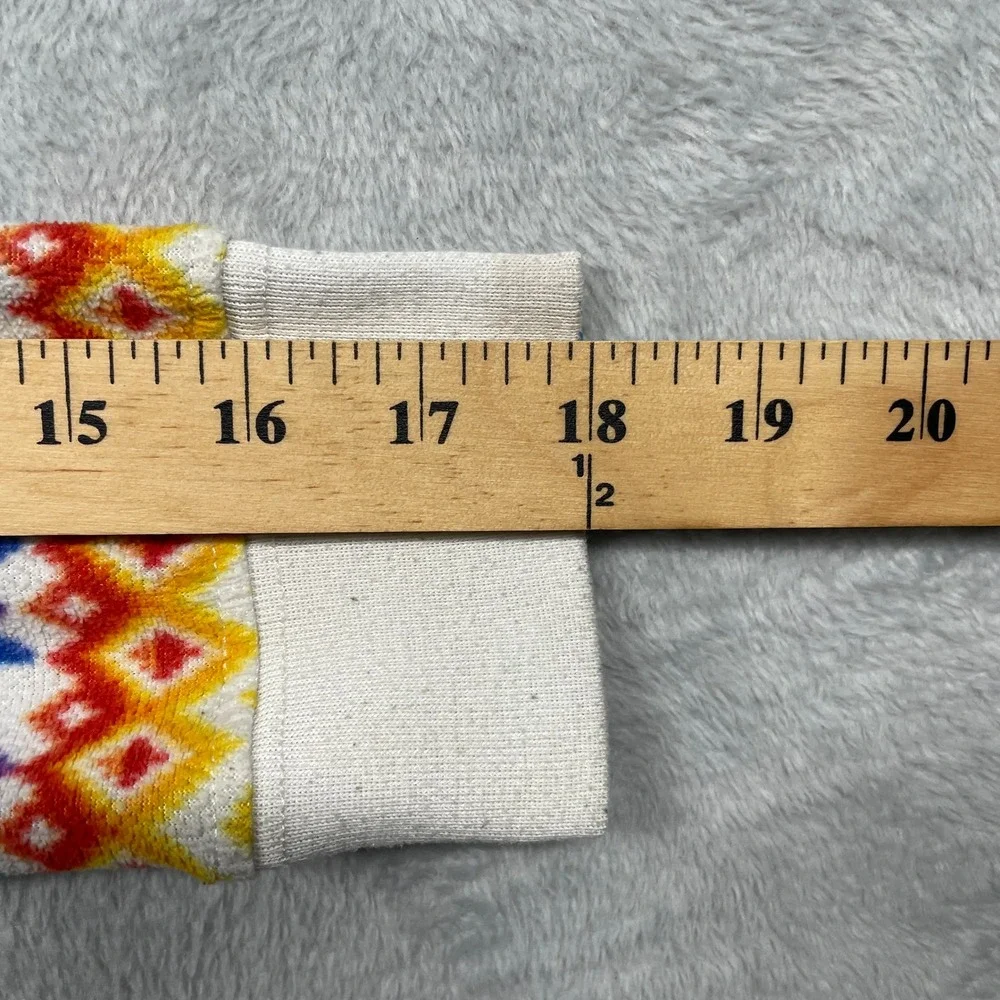 Old Navy One Piece Pajamas Unisex Kids M 8 White Rainbow Fair Isle Holiday Zip